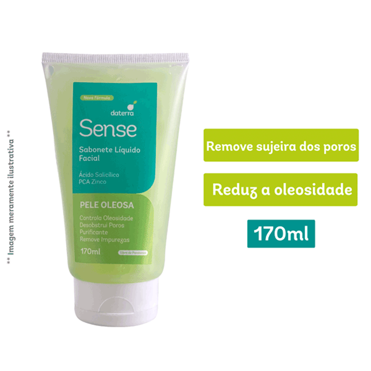 Sabonete Líquido Facial 170ml - Pele Oleosa - Daterra Sense